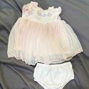Little Me Pink and White Kids Matching Set